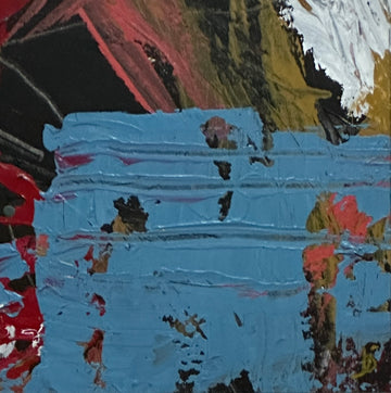 Mini Art 80, 2023, Acrylic on paper, 4 x 4 inches, matte 8 x 8 inches, framed 8x8 inches