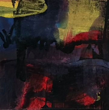 Mini Art 92, 2023, Acrylic on paper, 4 x 4 inches, matte 8 x 8 inches, framed 8x8 inches