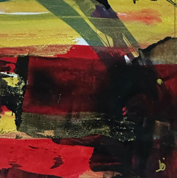 Mini Art 88, 2023, Acrylic on paper, 4 x 4 inches, matte 8 x 8 inches, framed 8x8 inches