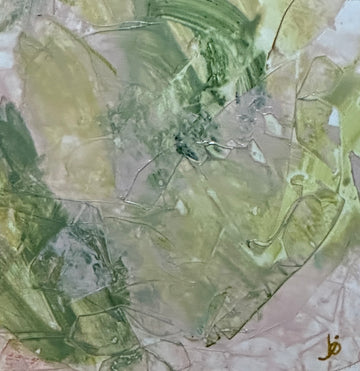 Mini Art 77, 2023, Acrylic on paper, 4 x 4 inches, matte 8 x 8 inches, framed 8x8 inches