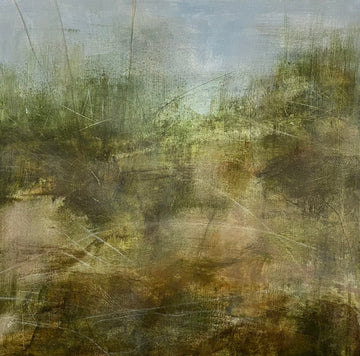 Juanita Bellavance, Riverbank terrain, From the Chestatee River portfolio, 2021, Acrylic on canvas, 24 x 24 inches.