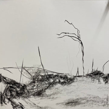 Juanita Bellavance, Mysterious dusk concept drawing, From the Chestatee River portfolio, 2021, Acrylic on canvas, 16 x 16 inches