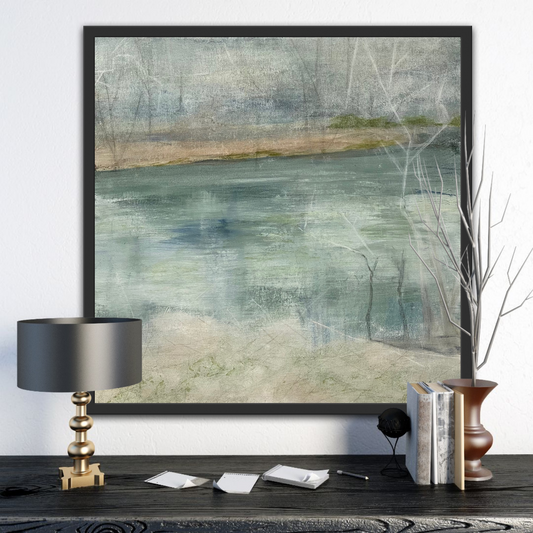 Juanita Bellavance, Spring foliage rising, From the Chestatee River portfolio, 2021, Acrylic on canvas, 24 x 24 inches