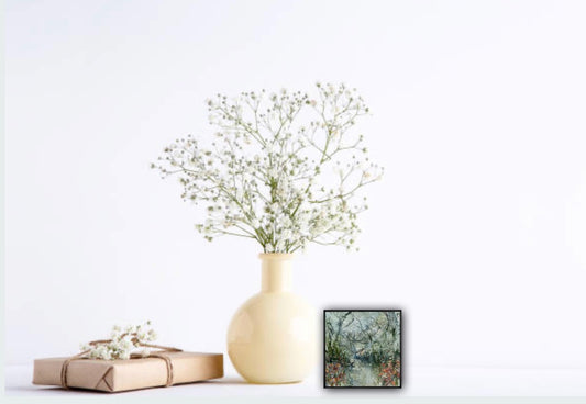 Tropical canopy, From the 25 Days of Minis portfolio, 2021, Acrylic on panel, 6 x 6 inches, Framed