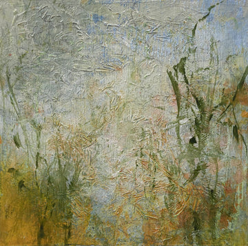 Golden elegance, From the 25 Days of Minis portfolio, 2021, Acrylic on panel, 6 x 6 inches, Framed