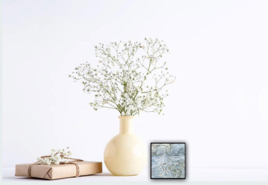 Overlooked subtleties, From the 25 Days of Minis portfolio,  2021, Acrylic on panel, 6 x 6 inches. Framed.