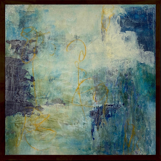Juanita Bellavance, Rising mist, 2020, Acrylic on panel, 12 x 12 inches, framed.