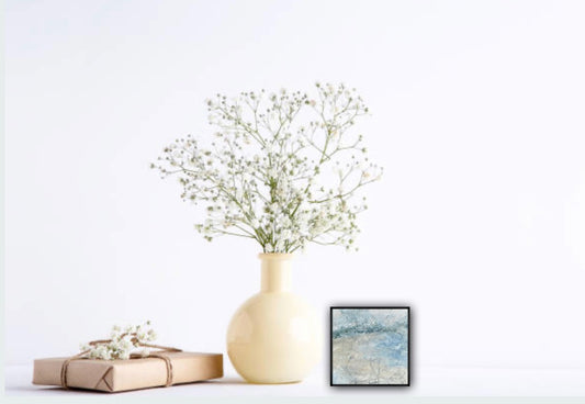 Dec 12, The rocky shore, From the 25 Days of Minis portfolio, Acrylic on panel, 6 x 6 inches, Framed