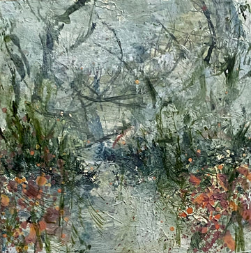 Tropical canopy, From the 25 Days of Minis portfolio, 2021, Acrylic on panel, 6 x 6 inches, Framed