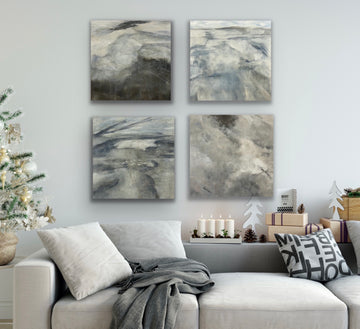 Set of four, From the Chestatee River portfolio, 2021, Acrylic on canvas, 24 x 24 inches each