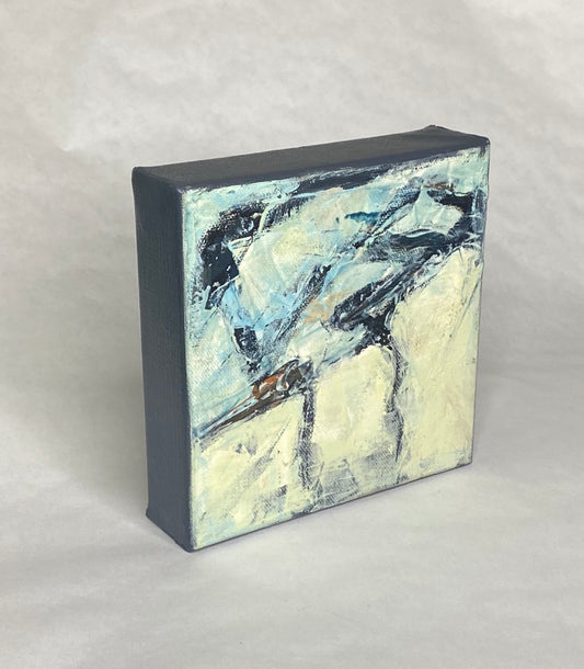 Blue jean boogie 6, 2019, Acrylic on canvas, 6 x 6 inches