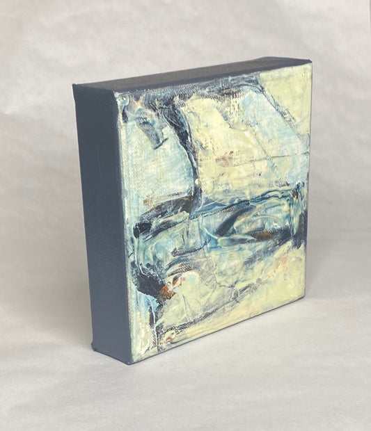 Blue jean boogie 5, Acrylic on canvas, 6 x 6 inches