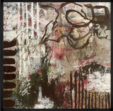 Garden gate, 2021, Acrylic on panel, 12 x 12 inches, Framed