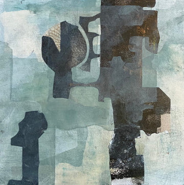 Juanita Bellavance, The musician, 2022, mixed media on panel, 12 x 12 inches, Unframed