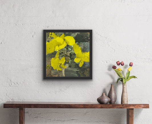 Juanita Bellavance, Romancing the journey 1, 2021, Collage on panel, 12 x 12 inches, Framed