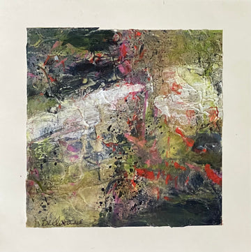 Juanita Bellavance, Rapids 2, 2020, Mixed media on paper, 6 x 6 inches, unframed.