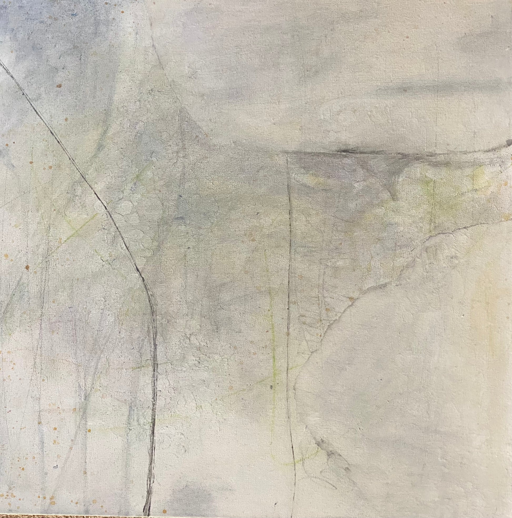 White on white original acrylic painting size 24 x 24 inches by Juanita Bellavance, Cumming, GA artist.