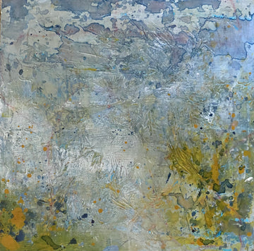 Rushing waters, From the 25 Days of Minis portfolio, 2021, Acrylic on panel, 6 x 6 inches, Framed