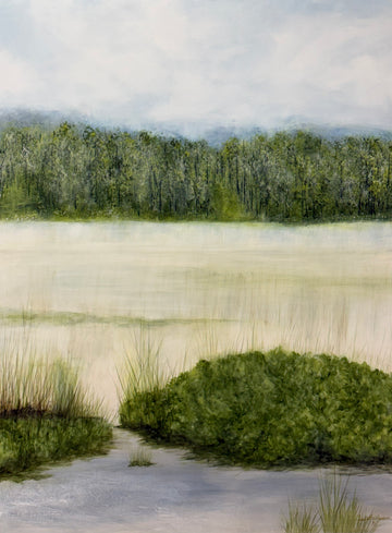 Marsh Light, Original acrylic marsh painting on canvas, 48 x 36 inches