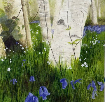 Birch Song, Acrylic on canvas, 36 x 36 inches