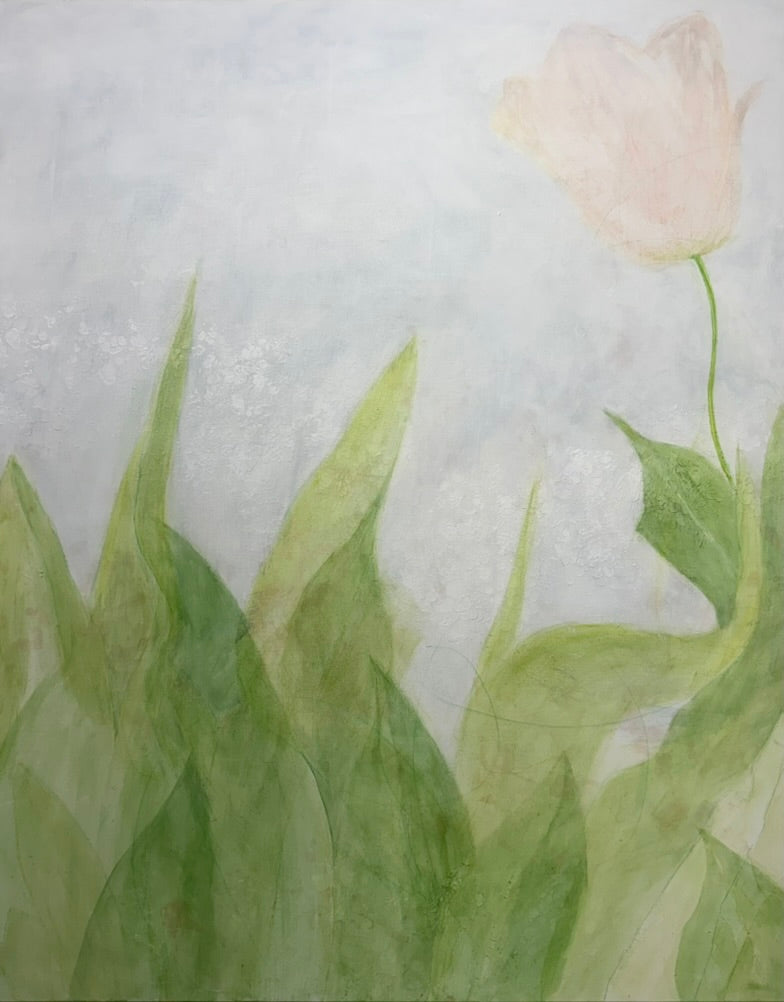 Petal in the Mist, Acrylic on canvas, 60 x 48 inches