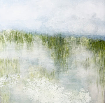 Morning Marsh, Original landscape marsh painting 40 x 30 inches.