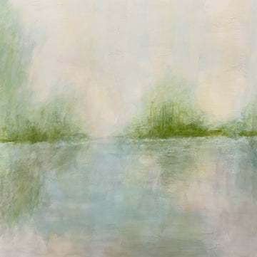 Before the Landscape Speaks - original acrylic painting, 40 x 40 inches