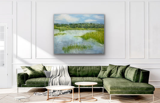 Timelessness - Original abstract marsh landscape painting