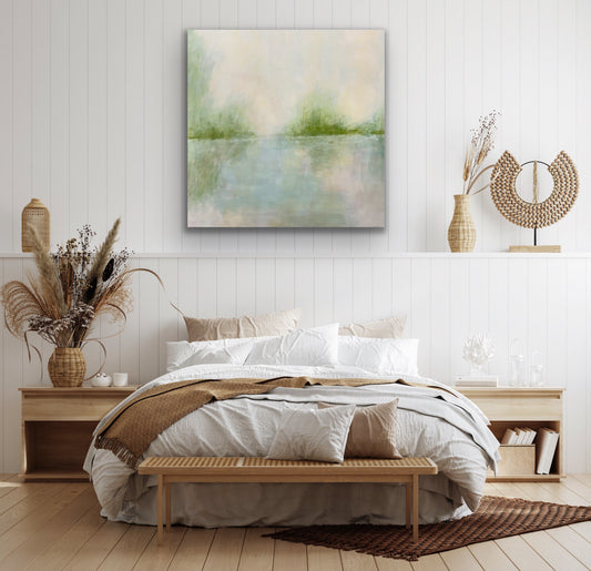 Before the Landscape Speaks - original acrylic painting, 40 x 40 inches