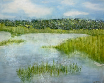 Timelessness - Original abstract marsh landscape painting