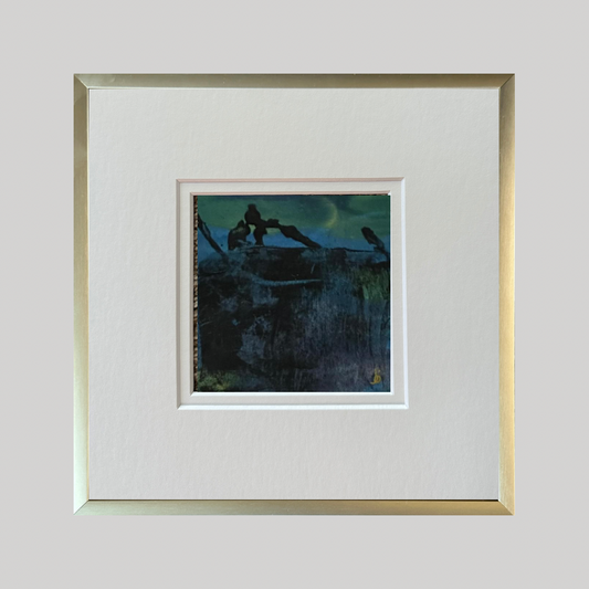 Mini Art 81, 2023, Acrylic on paper, 4 x 4 inches, matte 8 x 8 inches, framed 8x8 inches