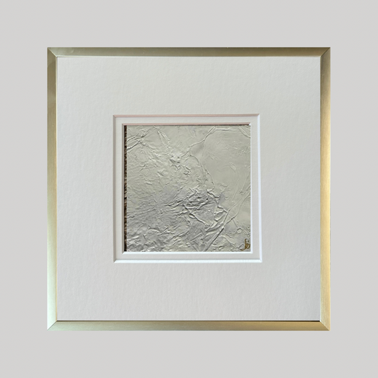Mini Art 16, 2022, Acrylic on paper, 4 x 4 inches, matte 8 x 8 inches, framed 8x8 inches