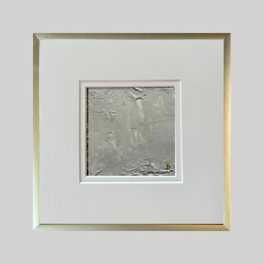 Mini Art 14, 2022, Acrylic on paper, 4 x 4 inches, matte 8 x 8 inches, framed 8x8 inches