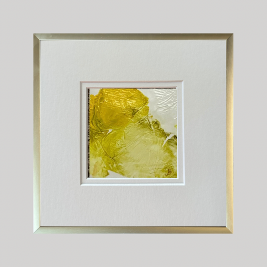 Mini Art 1, 2022, Acrylic on paper, 4 x 4 inches, matte 8 x 8 inches, framed 8x8 inches