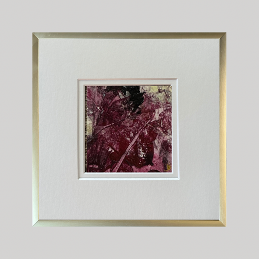 Mini Art 8, 2022, Acrylic on paper, 4 x 4 inches, matte 8 x 8 inches, framed 8x8 inches
