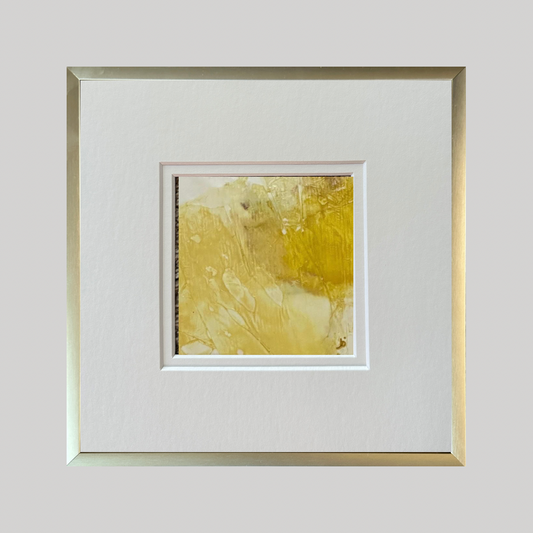 Mini Art 2, 2022, Acrylic on paper, 4 x 4 inches, matte 8 x 8 inches, framed 8x8 inches