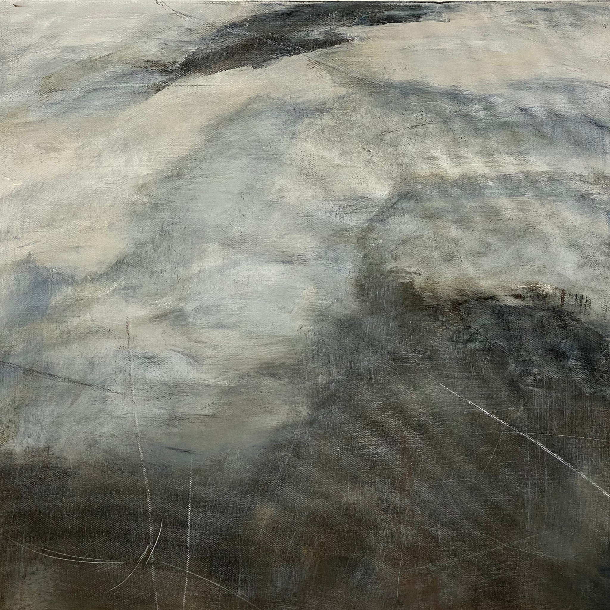 Juanita Bellavance, Changing terrain, From the Chestatee River portfolio, 2021, Acrylic on canvas, 24 x 24 inches.