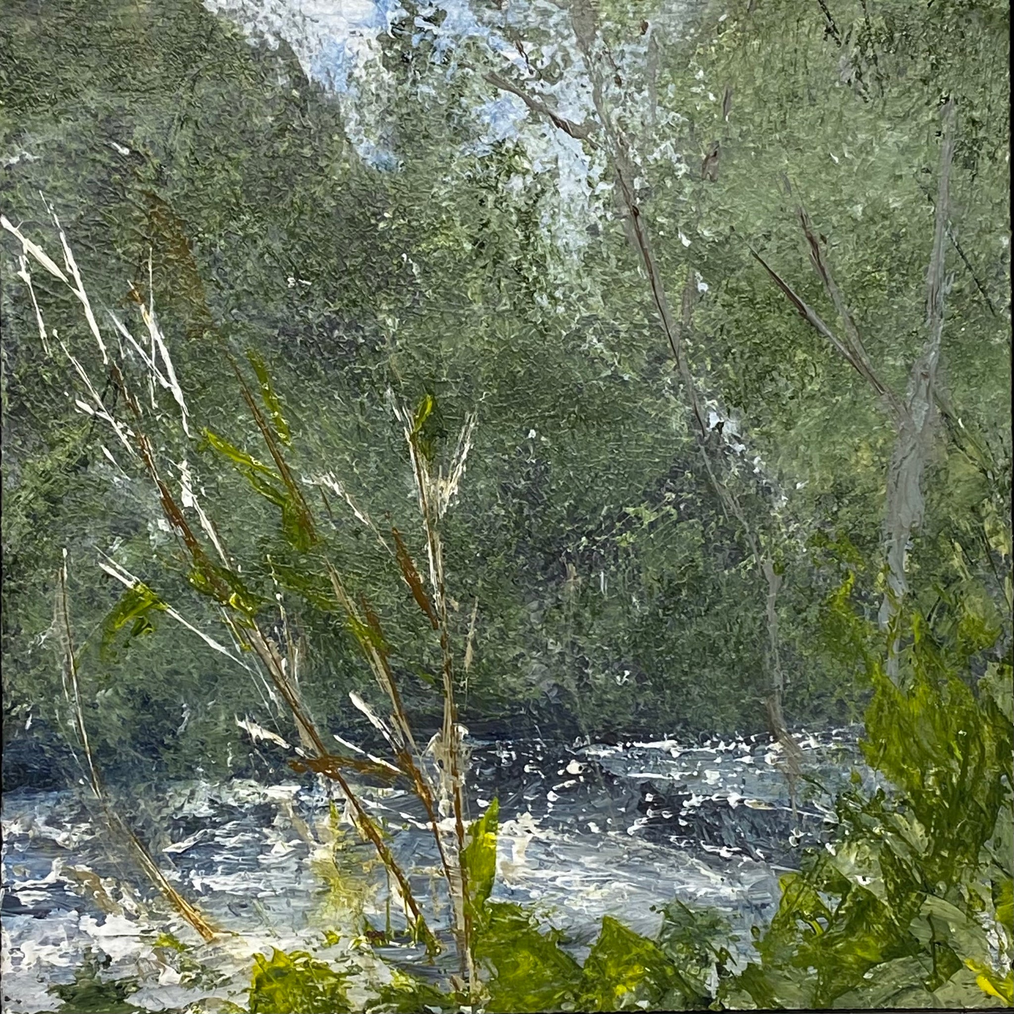 Juanita Bellavance, Secrets of the river, From the Spring portfolio, 2021, Acrylic on panel, 6 x 6 inches
