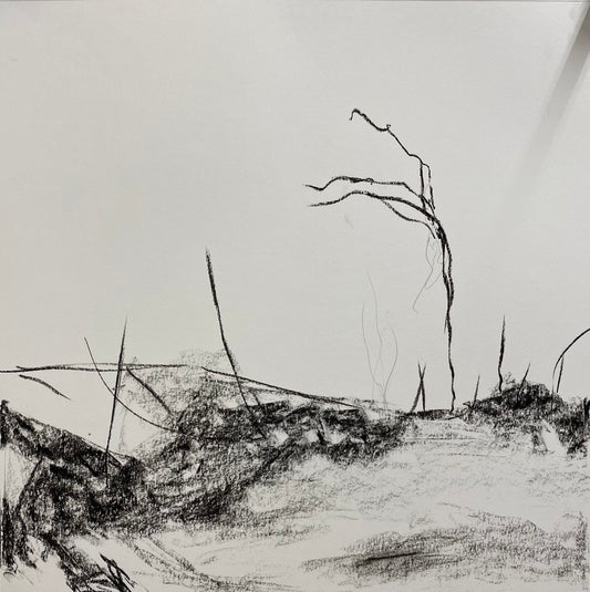Juanita Bellavance, Mysterious dusk concept drawing, From the Chestatee River portfolio, 2021, Acrylic on canvas, 16 x 16 inches
