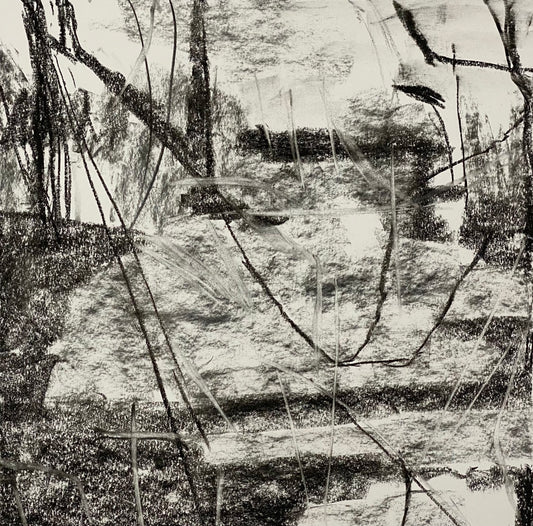 Entanglement concept drawing, From the Chestatee River portfolio, 2021, Acrylic on canvas, 24 x 24 inches