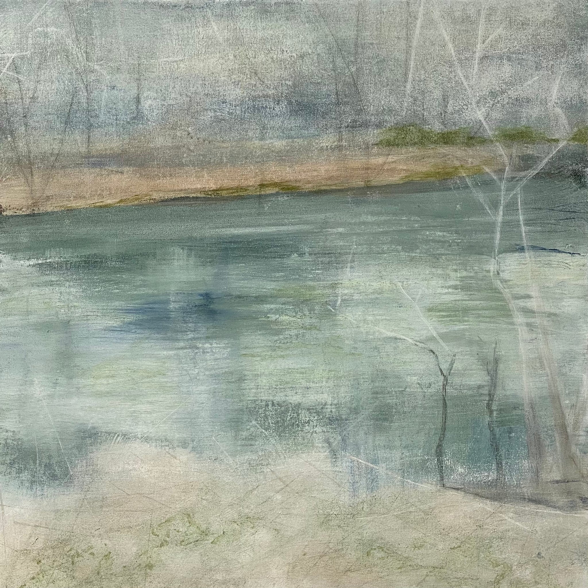 Juanita Bellavance, Spring foliage rising, From the Chestatee River portfolio, 2021, Acrylic on canvas, 24 x 24 inches