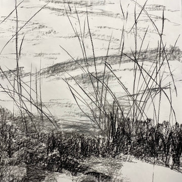 Juanita Bellavance, The great outdoors concept drawing, From the Chestatee River portfolio, 2021, Charkole on paper, 24 x 24 inches