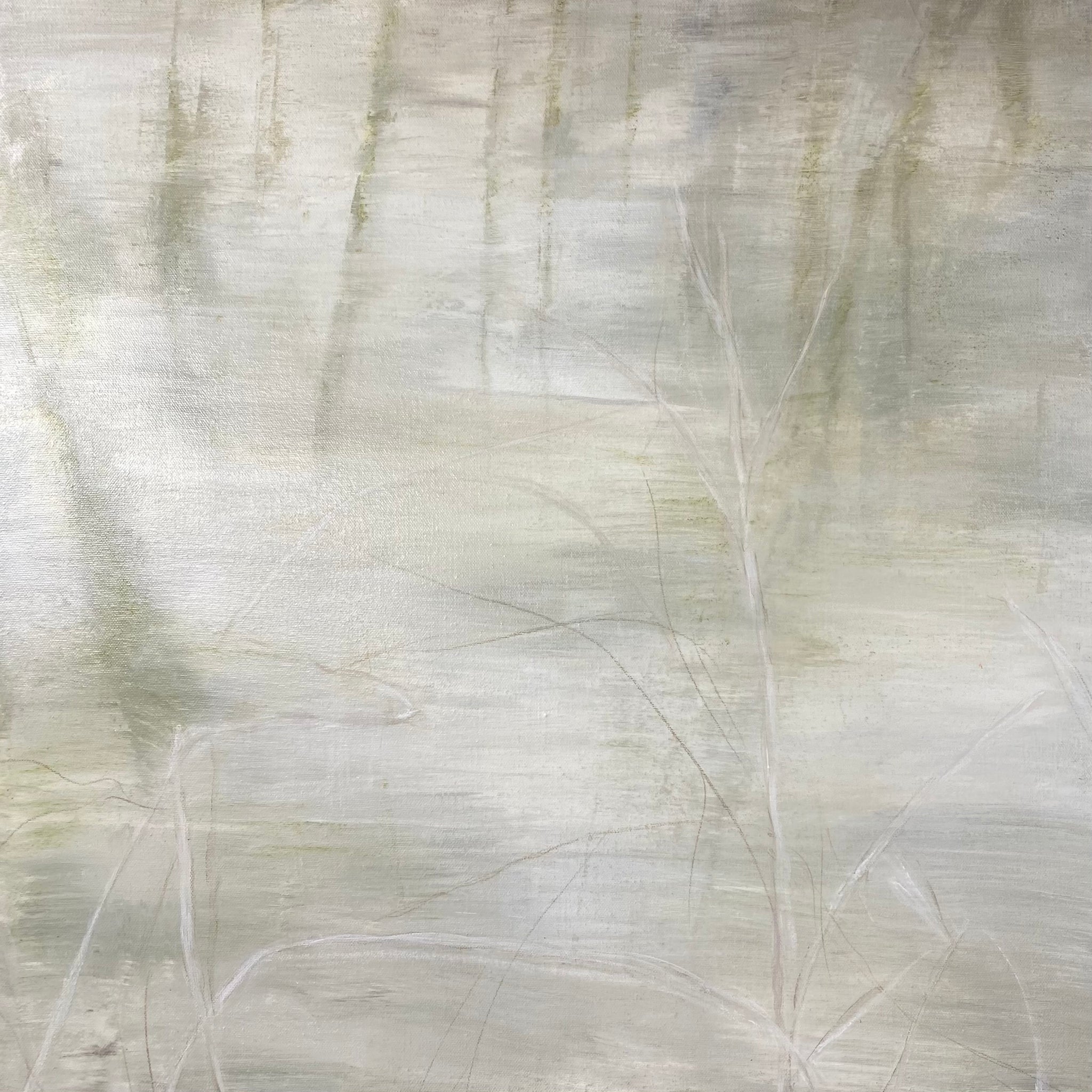 Juanita Bellavance, White on white, From the Chestatee River portfolio, 2021, Acrylic on canvas, 24 x 24 inches.