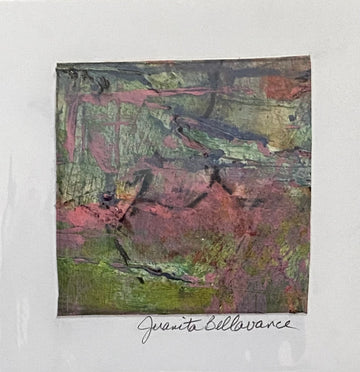 Juanita Bellavance, Mini collage 32, mixed media on paper, 4 x 4 inches, Unframed