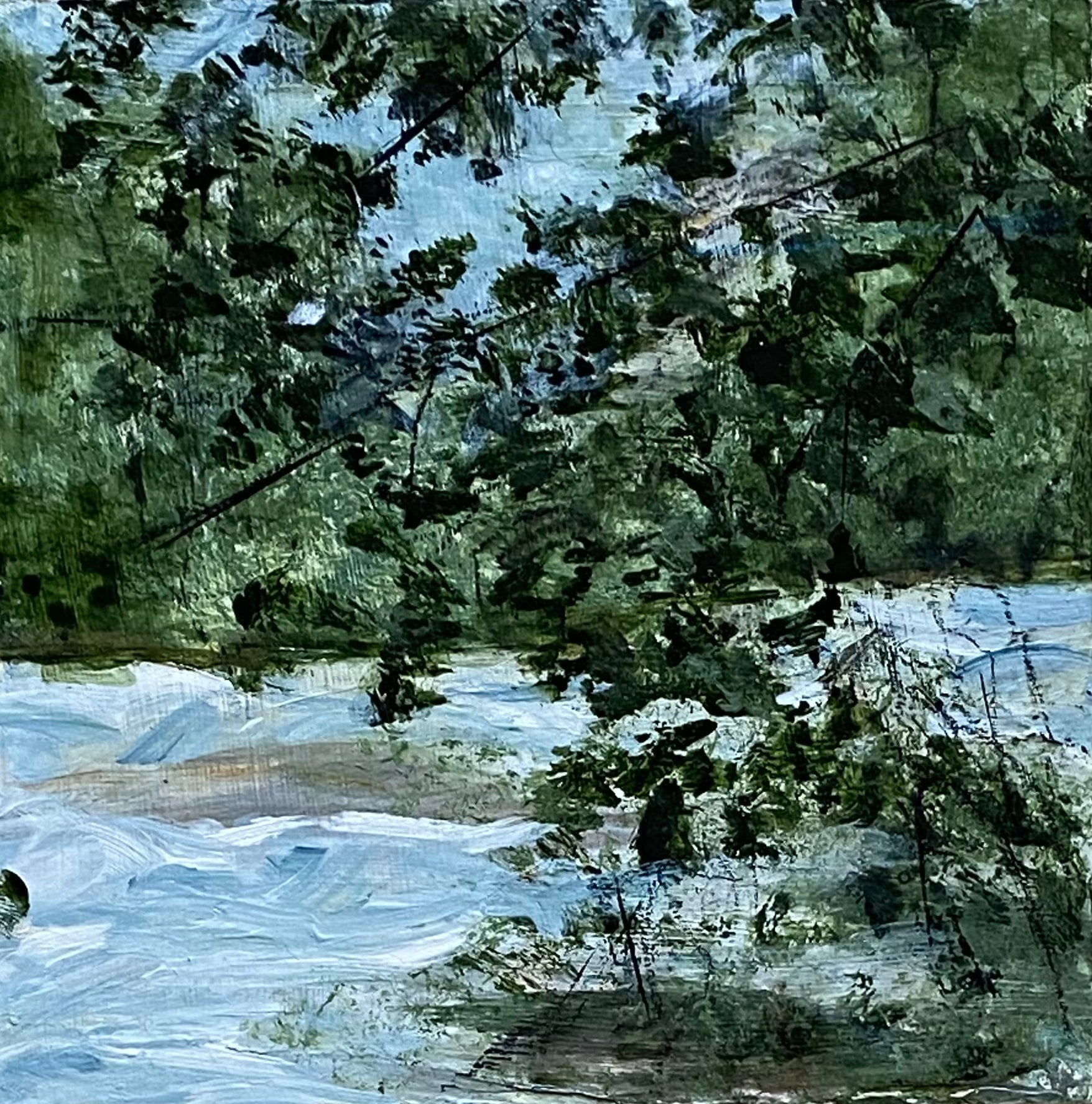 The Chattahoochee, 2021, Acrylic on panel, 6 x 6 inches, Unframed