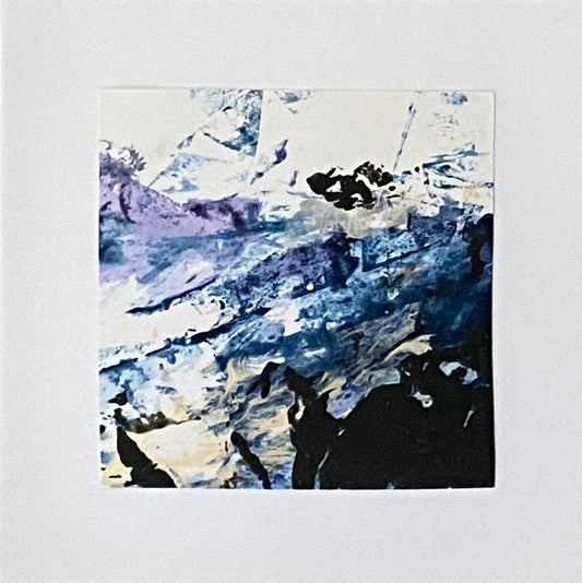 Juanita Bellavance, Mini collage 81, mixed media on paper, 4 x 4 inches, Double Matted