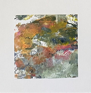 Juanita Bellavance, Mini collage 70, mixed media on paper, 4 x 4 inches, Unframed