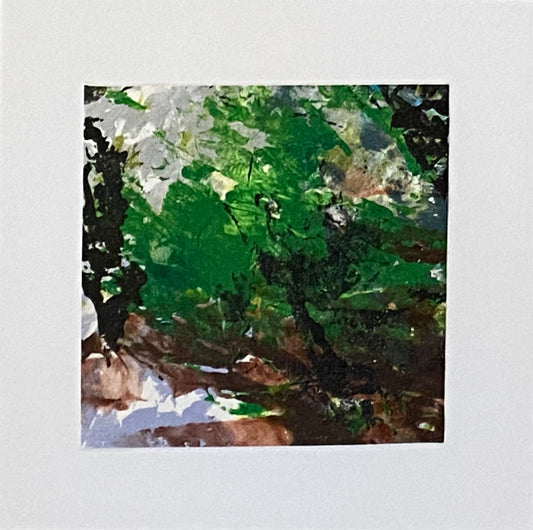Juanita Bellavance, Mini collage 74, mixed media on paper, 4 x 4 inches, Unframed
