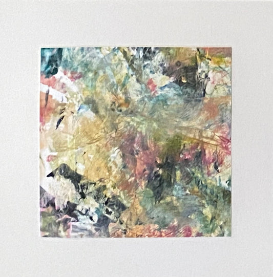 Juanita Bellavance, Mini collage 76, mixed media on paper, 4 x 4 inches, Unframed