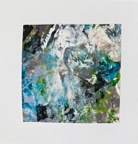 Juanita Bellavance, Mini collage 67, mixed media on paper, 4 x 4 inches, Unframed